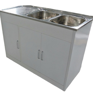 Stainless steel kitchen sink cabinet in KD structure