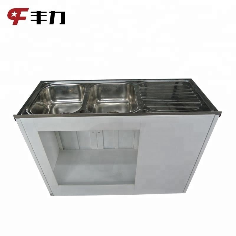 Stainless steel kitchen sink cabinet in KD structure