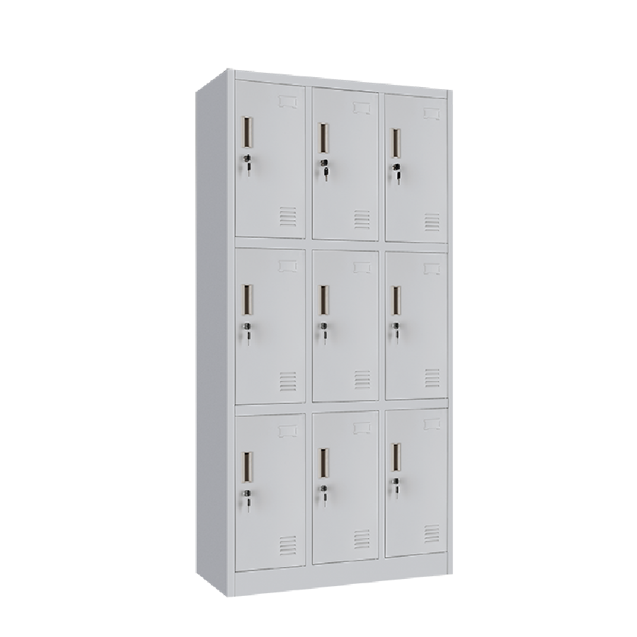 Sports Gym School 9 doors storage locker Garage Organizer Steel Cabinet Lockers Metal closet worker locker