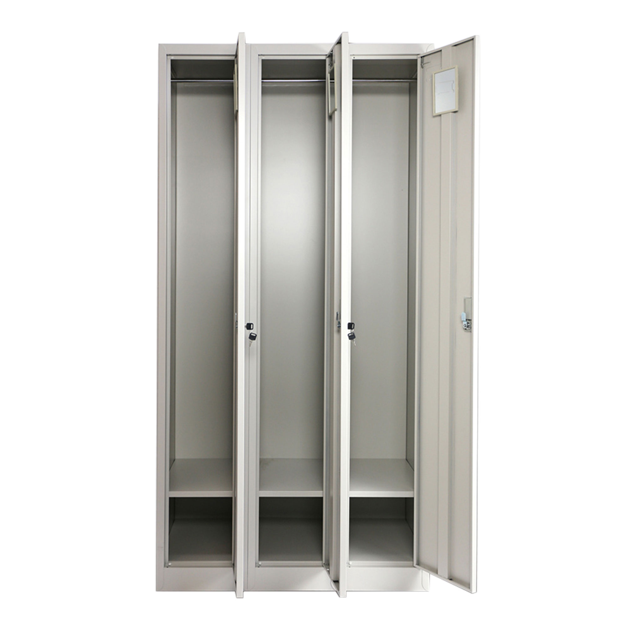 changing room 3 doors locker cabinet stainless steel 3 door steel almirah metal clothes wardrobe