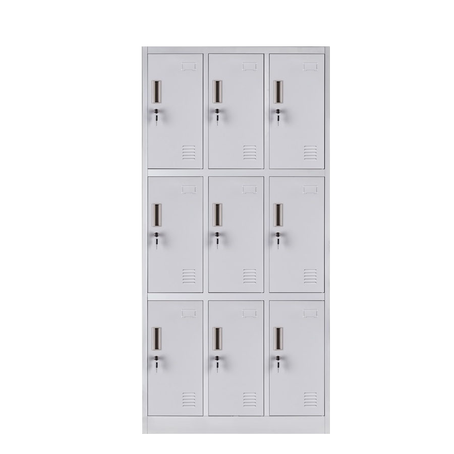 Sports Gym School 9 doors storage locker Garage Organizer Steel Cabinet Lockers Metal closet worker locker