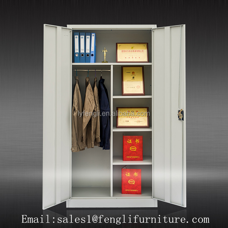 swing double doors storage locker steel almirah designs 2 door metal wardrobe Two door metal filing cabinet