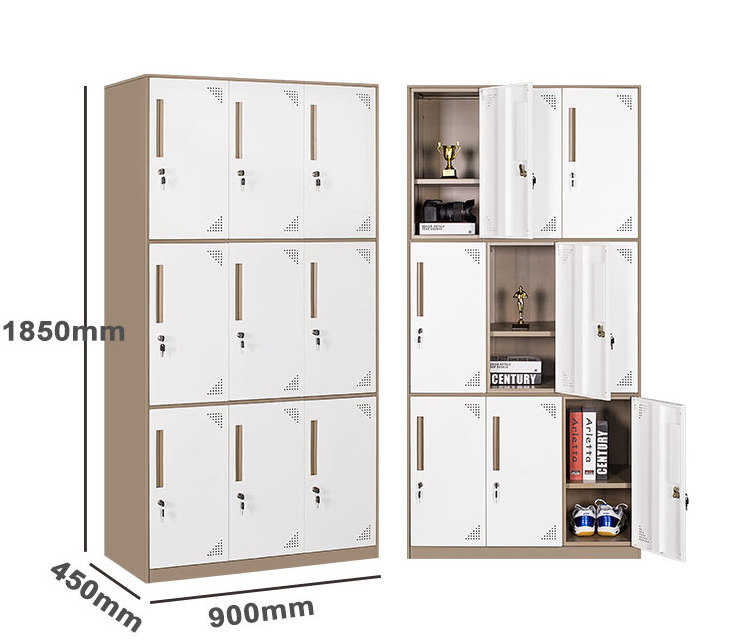 Library Storage Metal Furniture Mini Cubby Cabinet 9 Door cheap storage bins locker