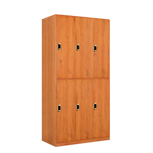 Modern Wooden Grain Color Design Metal Gym Storage Locker wardrobe