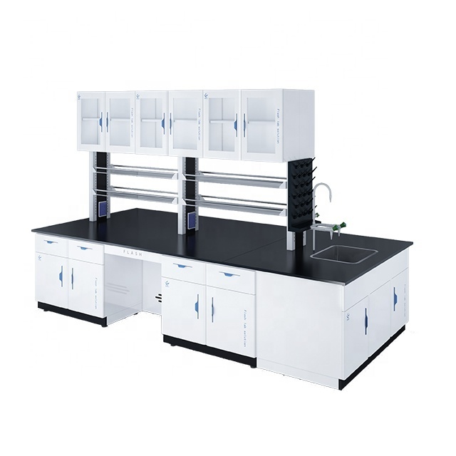 New Design Lab Furniture Steel Laboratory Work Bench With Hanging Cabinet