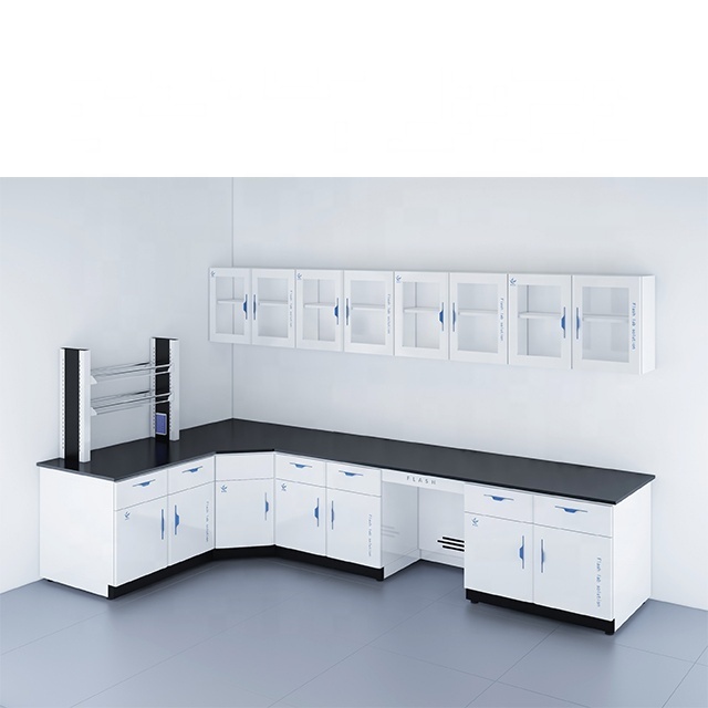 New Design Lab Furniture Steel Laboratory Work Bench With Hanging Cabinet