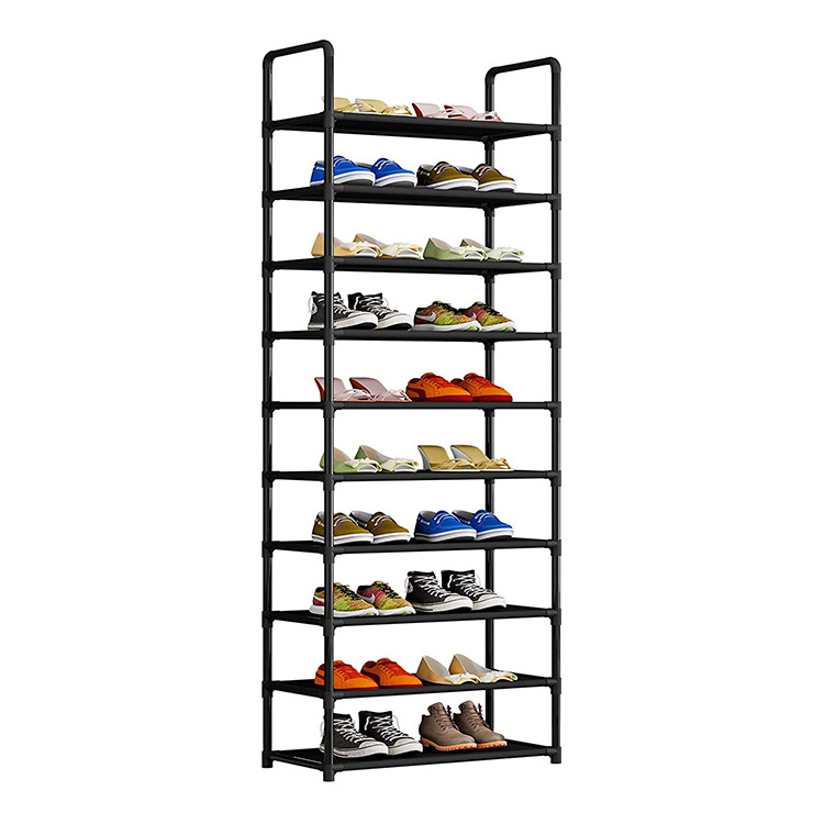 Shoe Rack 10 Tier Sturdy Tall Shoe Rack Metal Shoe Shelf Organizer Stores 17-20 Pairs for Entryway Closet