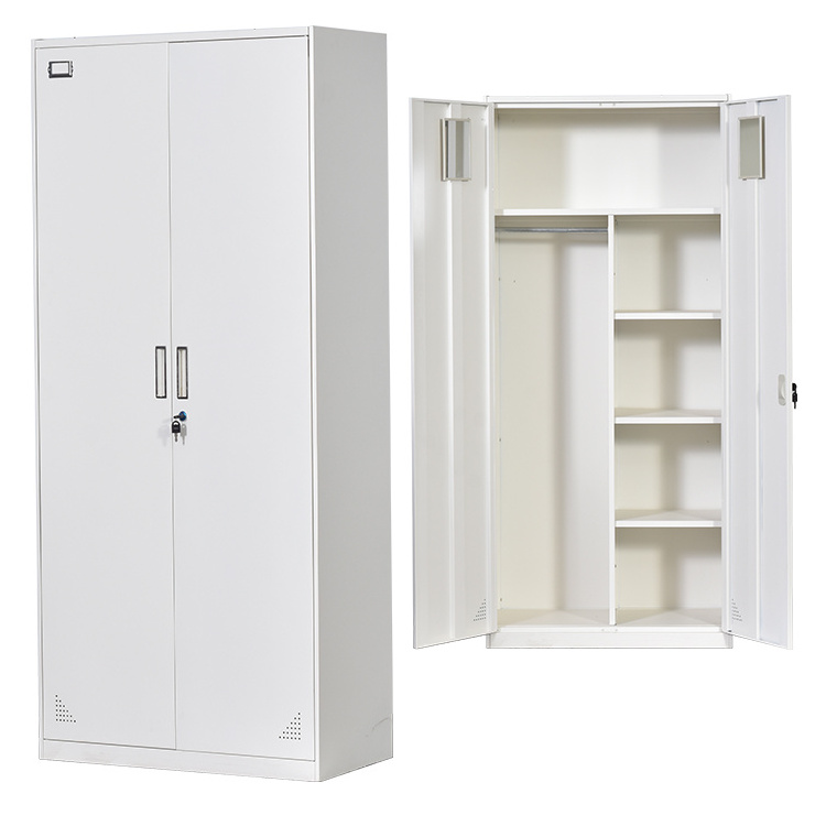 KD office steel furniture two door steel furniture clothes cabinet wardrobe