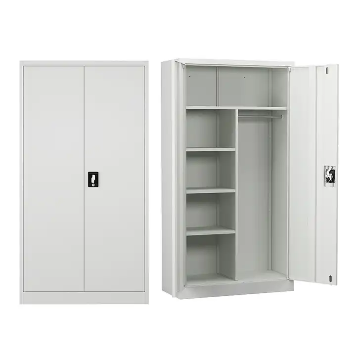 Metal double door locker corner storage wardrobe cabinet for bedroom living room