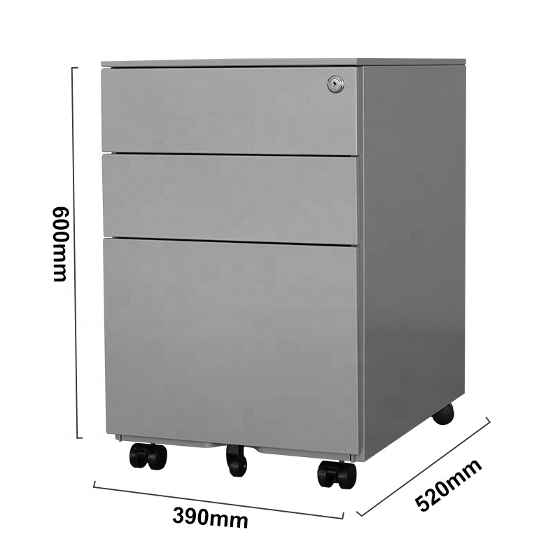 Wholesale Office Under Desk Lockable Movable Cabinet 2 3 Drawers Steel Metal Mobile Pedestal File Mobile Cabinet for Storage