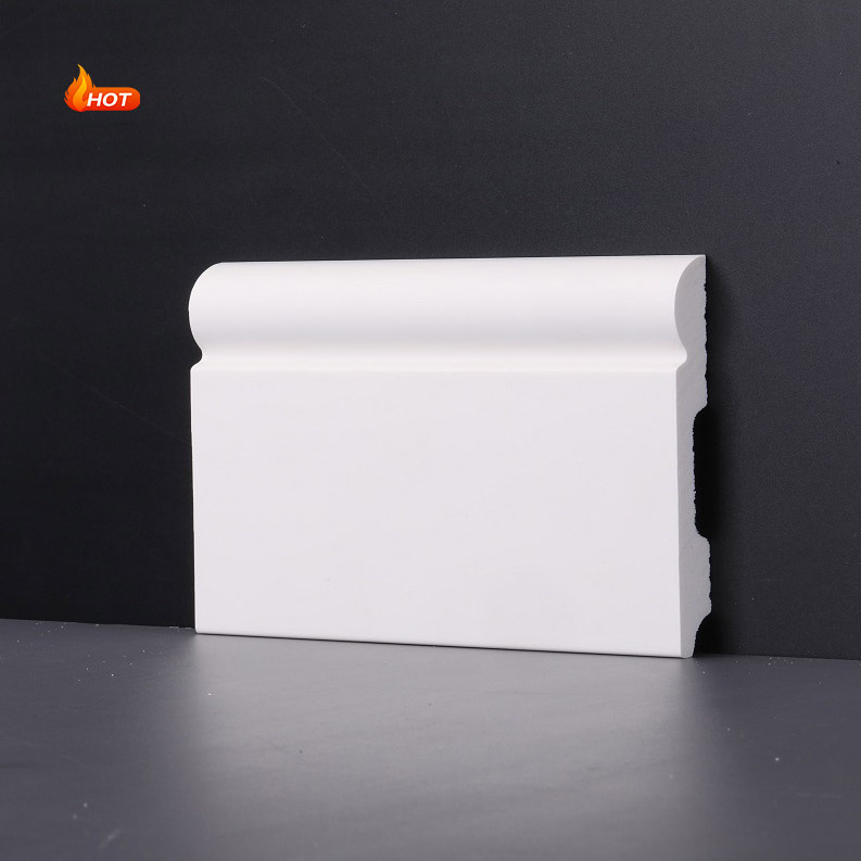 Manufactured water proof white PS Skirting baseboard plastic skirting