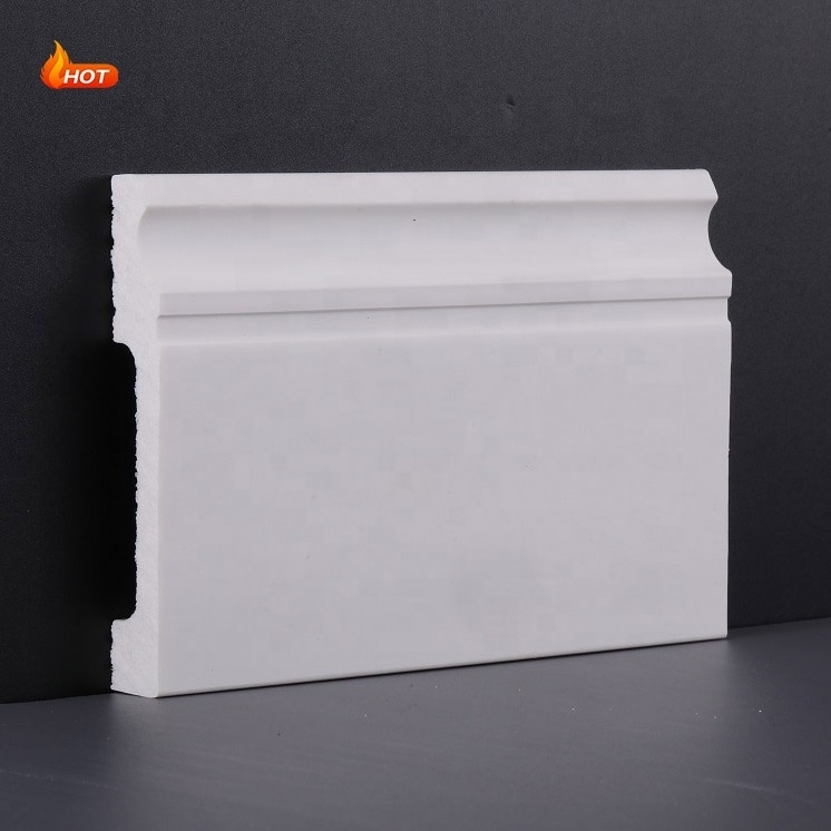 Manufactured water proof white PS Skirting baseboard plastic skirting