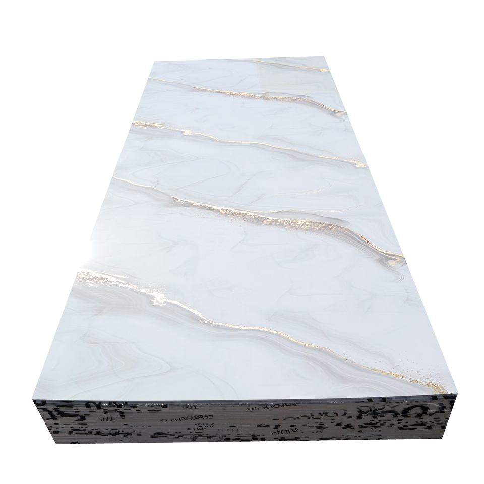 Marble design UV coating PVC marble wall panels for indoor decoration for sale