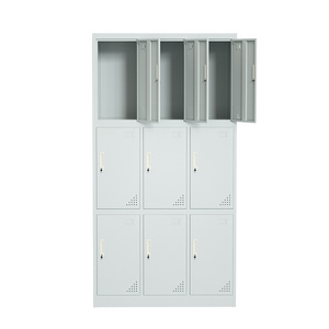 9 Door Metal Clothes Storage Cabinet Locker Steel Locker Cabinet Metal Locker for gym school staff