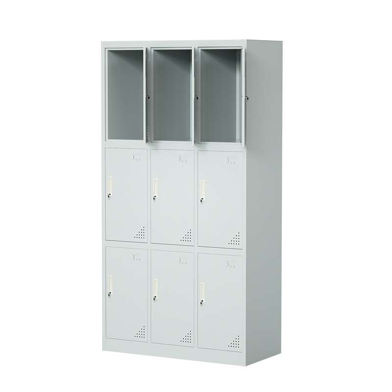 9 Door Metal Clothes Storage Cabinet Locker Steel Locker Cabinet Metal Locker for gym school staff