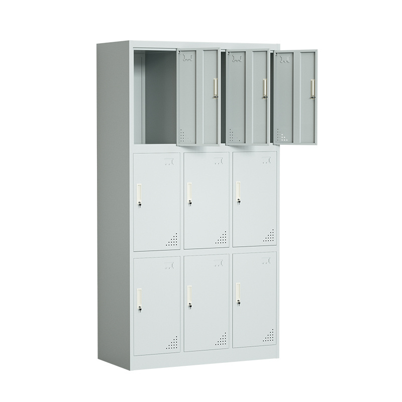 9 Door Metal Clothes Storage Cabinet Locker Steel Locker Cabinet Metal Locker for gym school staff