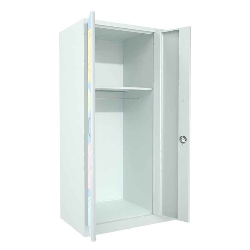 Bedroom Wardrobe Living Room Clothes Storage Closet Metal Wardrobe Steel Locker Wardrobe with 3 silding doors