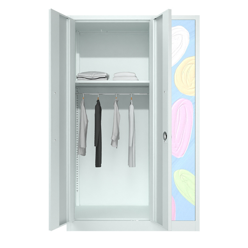 Bedroom Wardrobe Living Room Clothes Storage Closet Metal Wardrobe Steel Locker Wardrobe with 3 silding doors