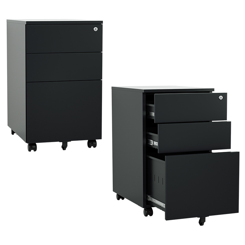 Wholesale Steel Mobile Drawer Filling Cabinet Movable Drawers KD Metal Office 3 Drawer Storage Cabinet Mobile Pedestal for A4