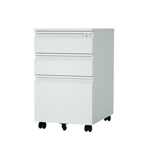 Customized Steel Mobile Filling Cabinet Movable Drawers KD Metal Office 3 Drawer Storage Cabinet Mobile Pedestal for A4