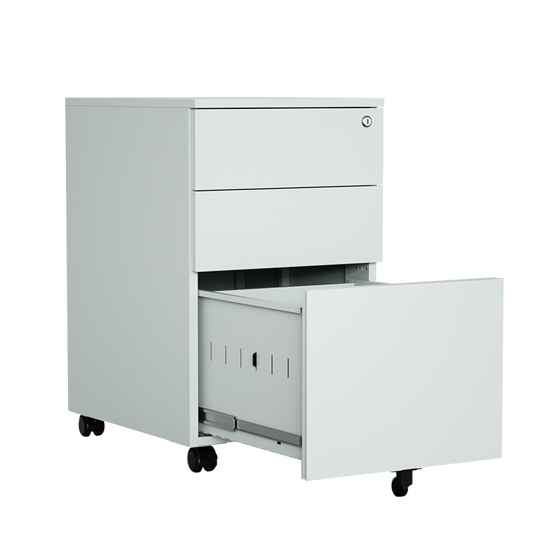 Metal File Cabinet with 3 Drawer Steel Movable Cabinet Mobile Pedestal for office school