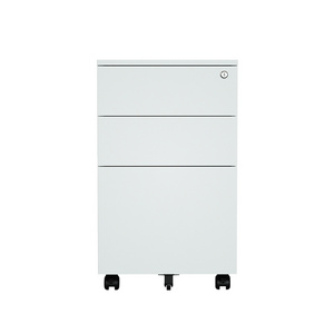 Metal File Cabinet with 3 Drawer Steel Movable Cabinet Mobile Pedestal for office school