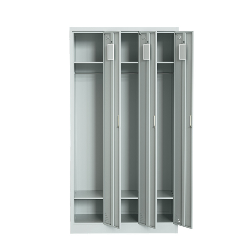 Office Cloth Locker Stainless Steel Locker 3 Door Storage Cabinet Locker For gym school staff employee