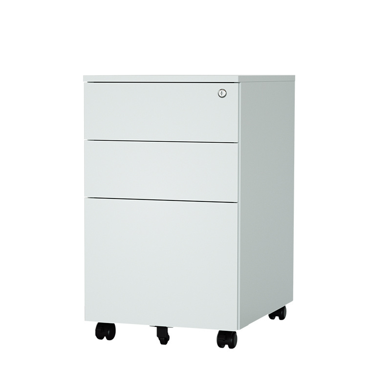 Metal File Cabinet with 3 Drawer Steel Movable Cabinet Mobile Pedestal for office school