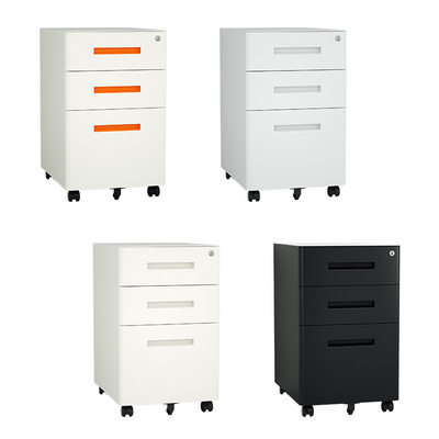 Wholesale Steel Mobile Drawer Filling Cabinet Movable Drawers KD Metal Office 3 Drawer Storage Cabinet Mobile Pedestal for A4