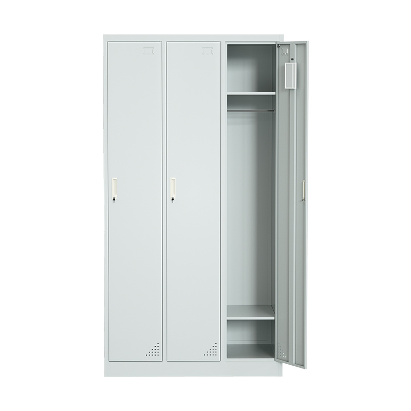 Office Cloth Locker Stainless Steel Locker 3 Door Storage Cabinet Locker For gym school staff employee