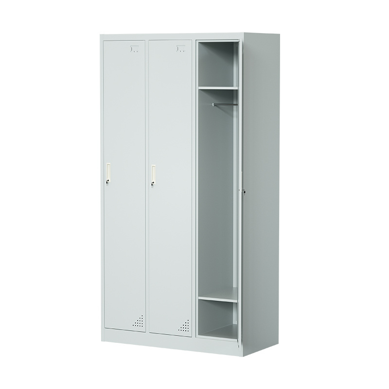 Office Cloth Locker Stainless Steel Locker 3 Door Storage Cabinet Locker For gym school staff employee