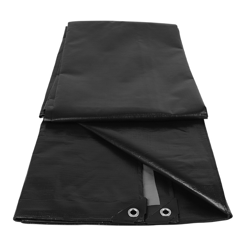 Cheap Water-Proof Hay Tarp Hdpe Woven Fabric Black Silver Pe Tarpaulin