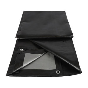 Cheap Water-Proof Hay Tarp Hdpe Woven Fabric Black Silver Pe Tarpaulin