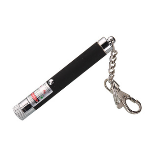 Hot selling portable red  green laser pointer with keychain clip