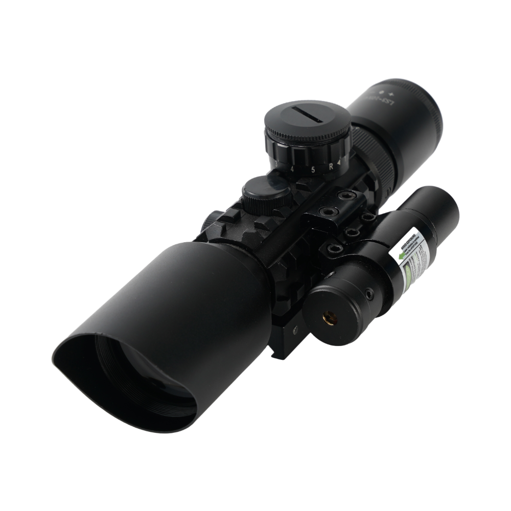 M9 3-10x42EG Hunting Scope Compact Tactical Sight Long Range Green Dot laser Sight Scope With Red Laser