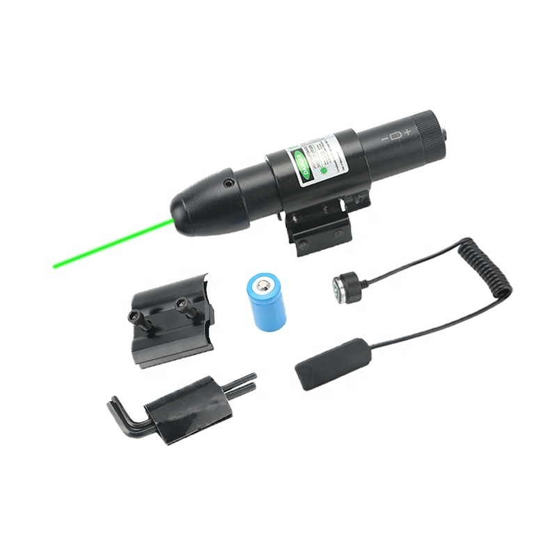 Adjustable Tactical Flashlight JG13G Green laser Scope With Pressure Switch