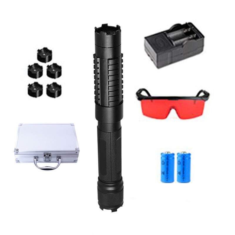 Blue  laser flashlight 450nm strong light rechargeable long range Torch Focusable laser pointer