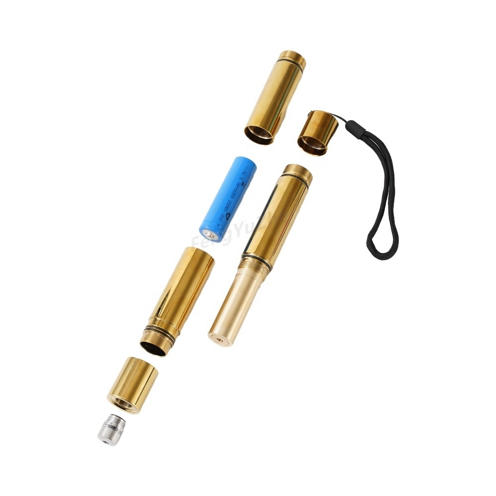 High Quality 450nm Blue Laser Copper Body Multi-Pattern Laser Light Pen Pointer with All Accessories