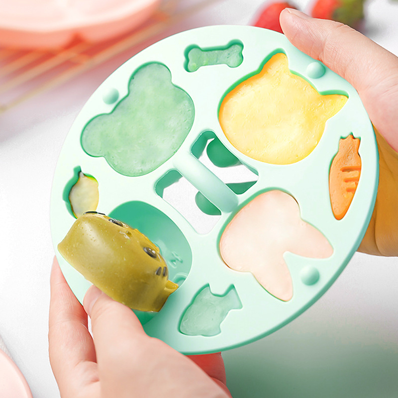 Reusable Cartoon Silicone Food Maker Mold Steamer Cake Baking Flan Mold Homemade Steamed Tray Mold with Lid