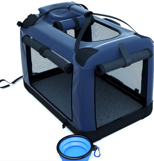 2024 Wholesale Folding Soft Dog Crate with Carrying Bag and Fleece Bed, Indoor & Outdoor Pet Home