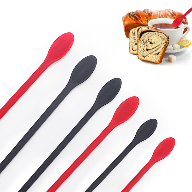 Cooking Scraper Small Silicone Jar Spatula with Long Handle Non-Stick Silicone Kitchen Scraper for Baking Stirring Mixing Tool