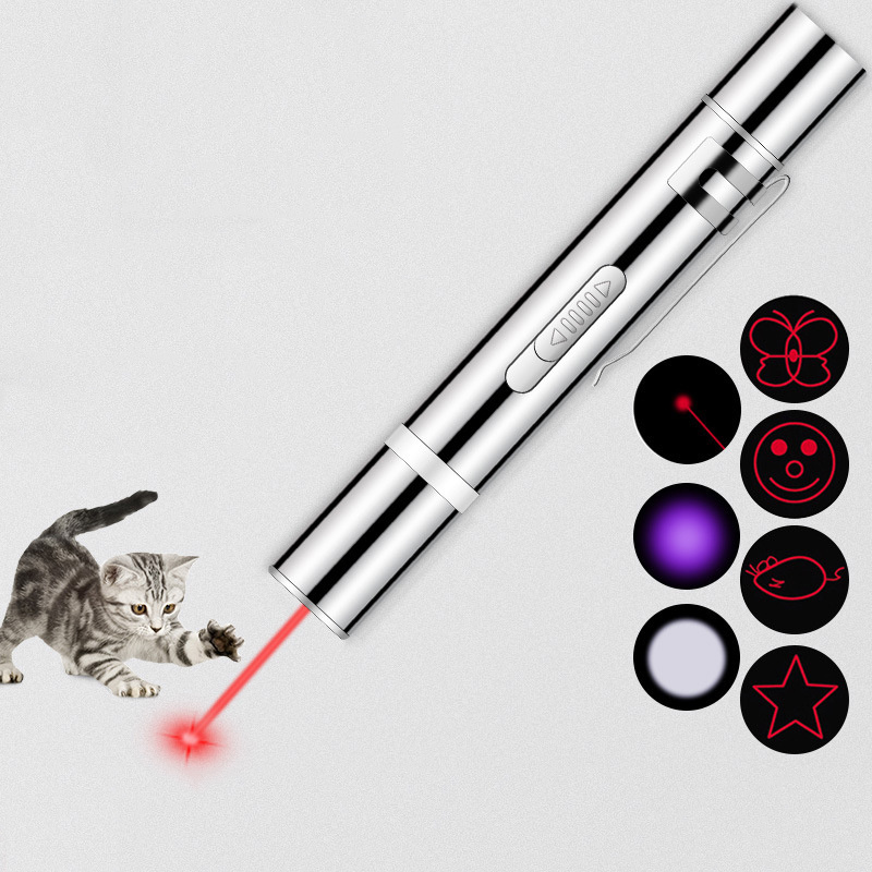 USB Rechargeable LED Laser Pointer Toys Cat Dog Teaser Wand Toy Interactive Catch Chaser Exercise Toy