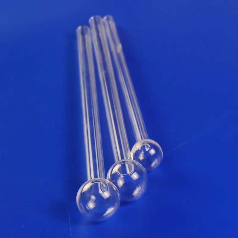 Transparent blow pipe quartz test tube products quartz tube long mouth quartz ball