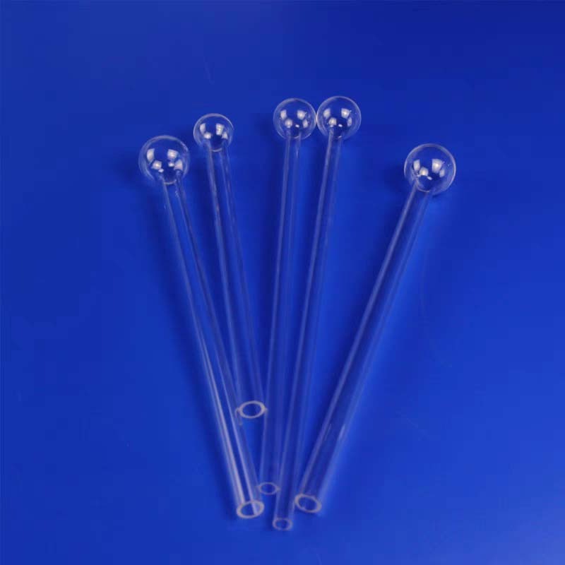 Transparent blow pipe quartz test tube products quartz tube long mouth quartz ball