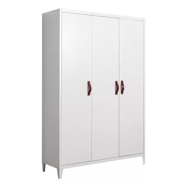 Clothes Cabinet Armoire High Quality 3 Door Steel Wardrobe Design Metal Steel Home Furniture Bedroom Furniture Modern Knock-down