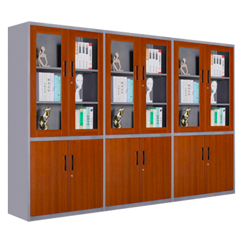 Customized Metal Office Storage Cupboards Glass Door Knock Down File Cabinet Locking Steel Filing Cabinets