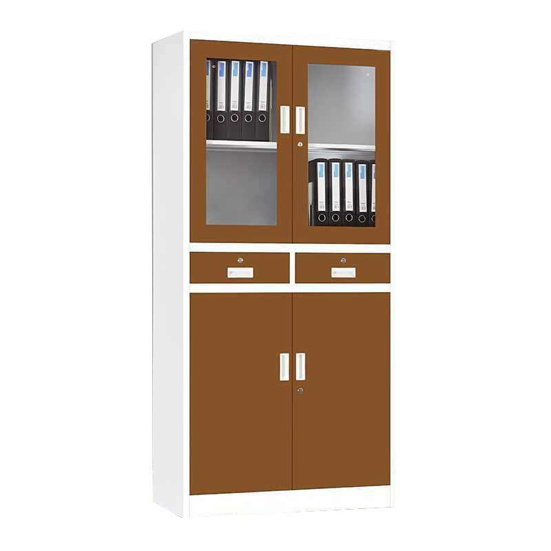 Customized Metal Office Storage Cupboards Glass Door Knock Down File Cabinet Locking Steel Filing Cabinets