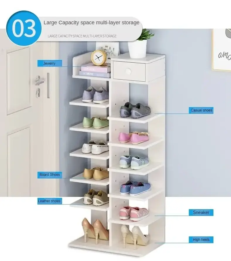 Multi-layer Simple Household Economy Small Mini Shoe Cabinet Large Capacity Shelf at the Entrance of Dormitory Saves