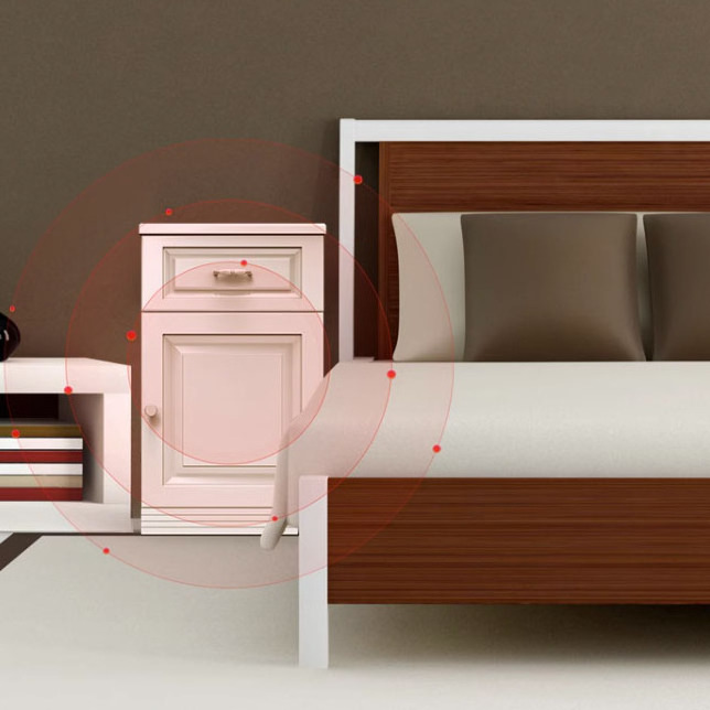 Modern Nightstand Safe Wooden Bedroom Furniture Smart Bedside Home Hotel Security Safe Box Locker