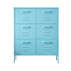 Small Cupboard Cheap Metal 6 Drawers Chest with Standing Feet Metal 6 Drawer Lockable Cabinet Living Room Cabinet Modern